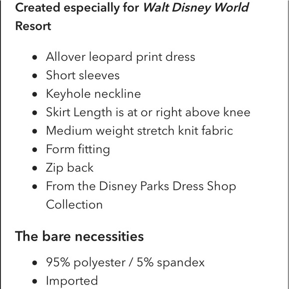 NWT Disney animal kingdom leopard print dress size small - Picture 3 of 3